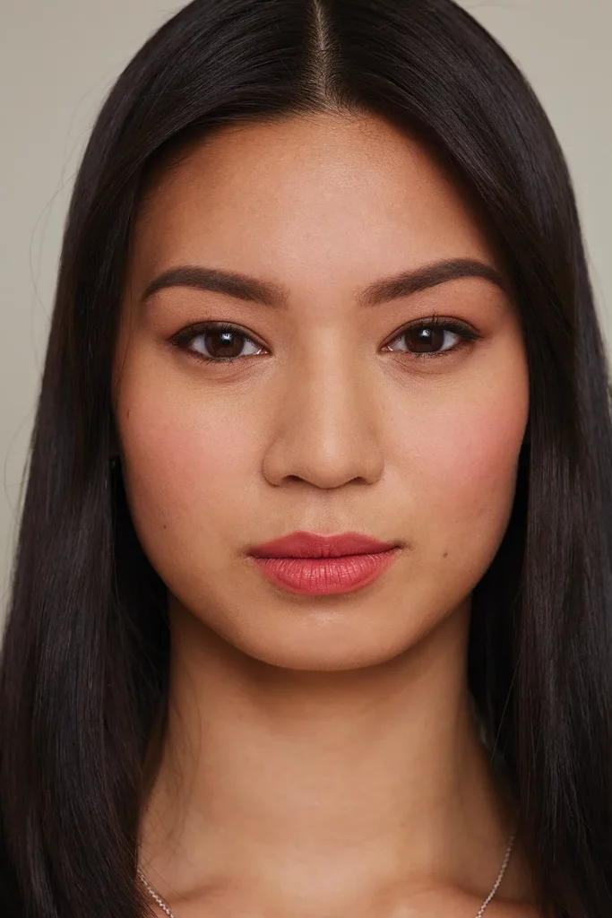 Model Mattifying Primer nachher mit vollständigem Make-up