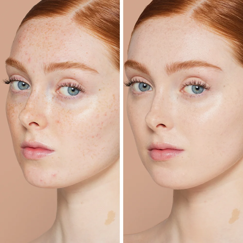 Skintuition SPF 30 Radiance-Boosting Liquid Foundation Vorher Nachher 14 Fair